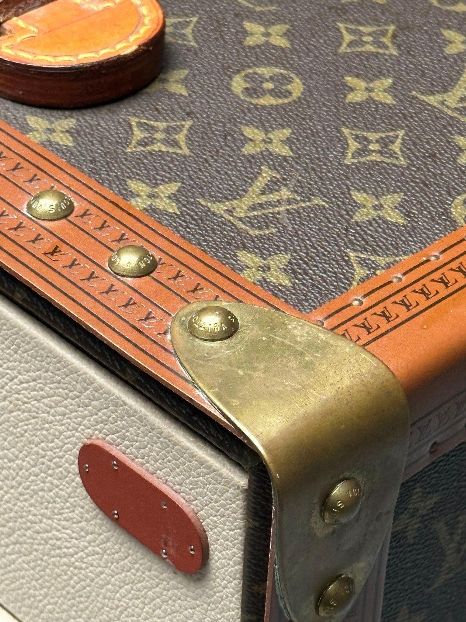 Louis Vuitton, malle à vapeur, toile Monogram, cuir, commande spéciale en vente 3