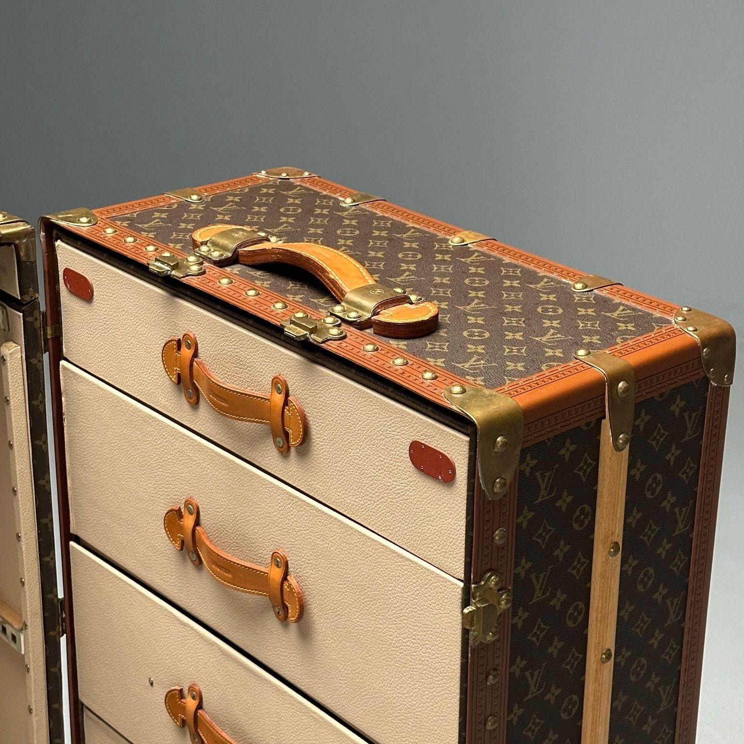 Louis Vuitton, malle à vapeur, toile Monogram, cuir, commande spéciale en vente 8