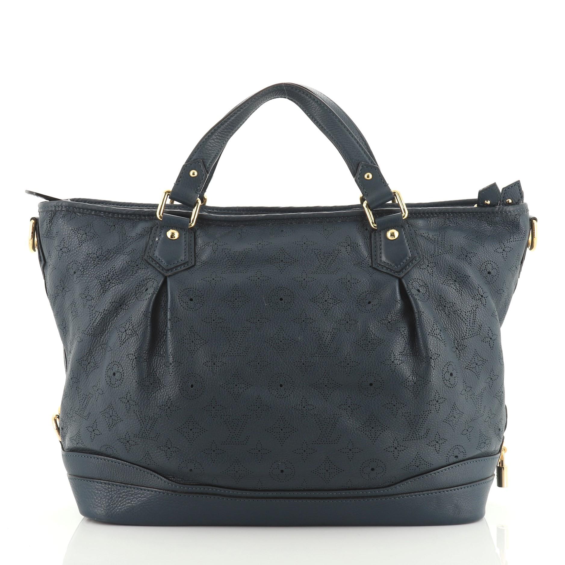 Black Louis Vuitton Stellar Handbag Mahina Leather GM