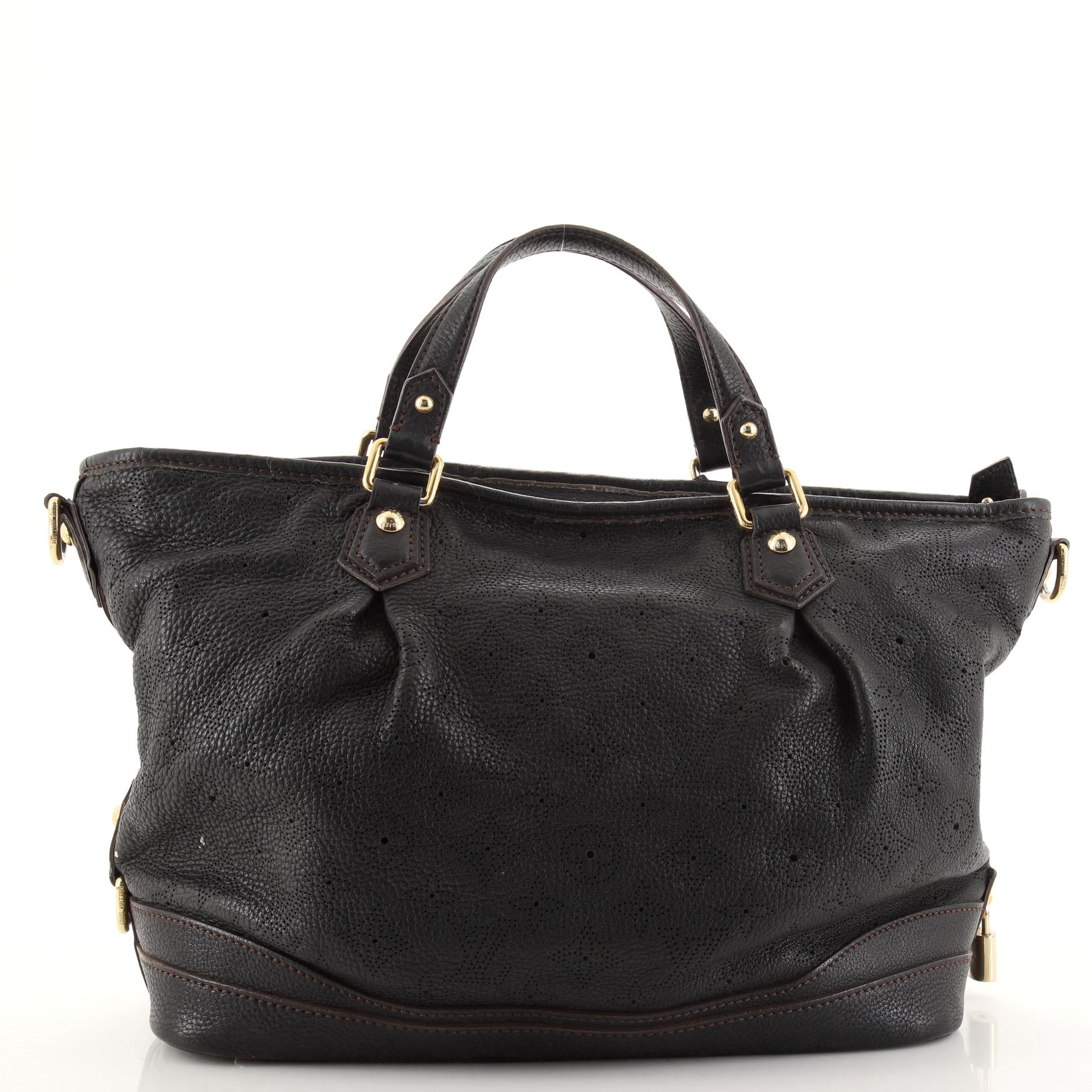 Black Louis Vuitton Stellar Handbag Mahina Leather GM