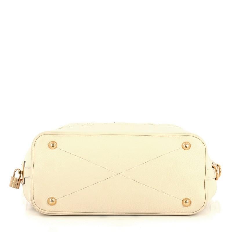 White Louis Vuitton Stellar Handbag Mahina Leather PM
