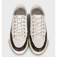 Louis Vuitton Stellar Leather & Canvas Sneakers Size 38