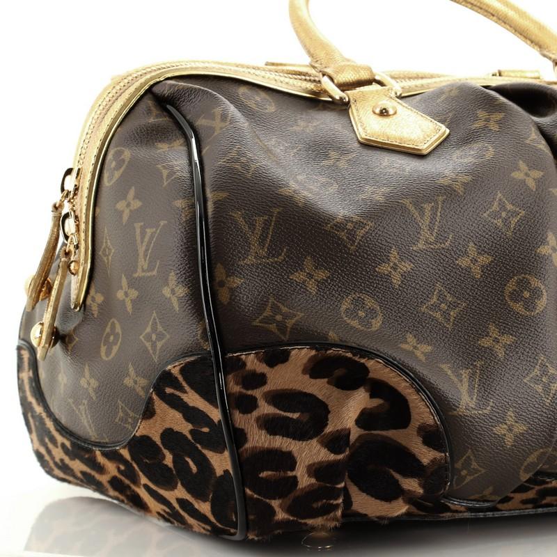 Louis Vuitton Stephen Handbag Monogram Canvas and Leopard Pony Hair In Good Condition In NY, NY