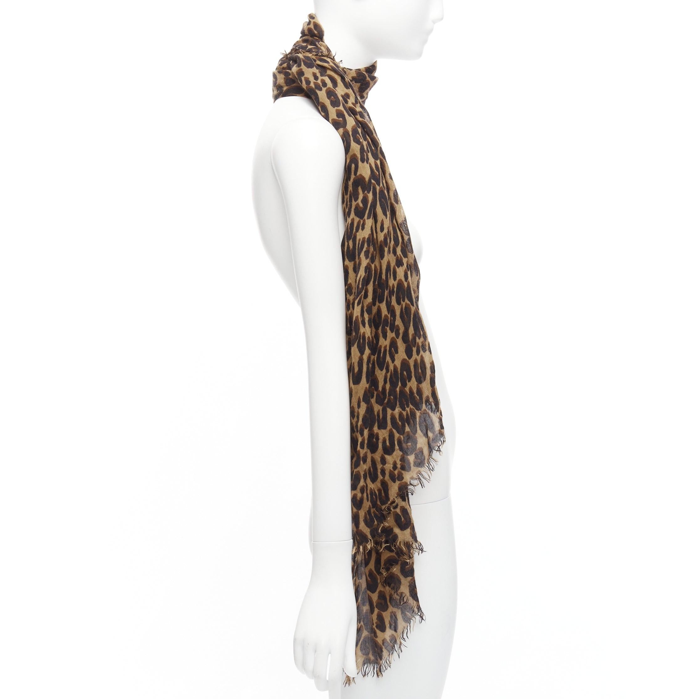 Women's LOUIS VUITTON Stephen Sprouse brown cashmere silk graffiti logo leopard scarf