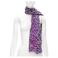 Louis Vuitton Cotton Scarf Stole Shawl Leopard Women Mint Z1815