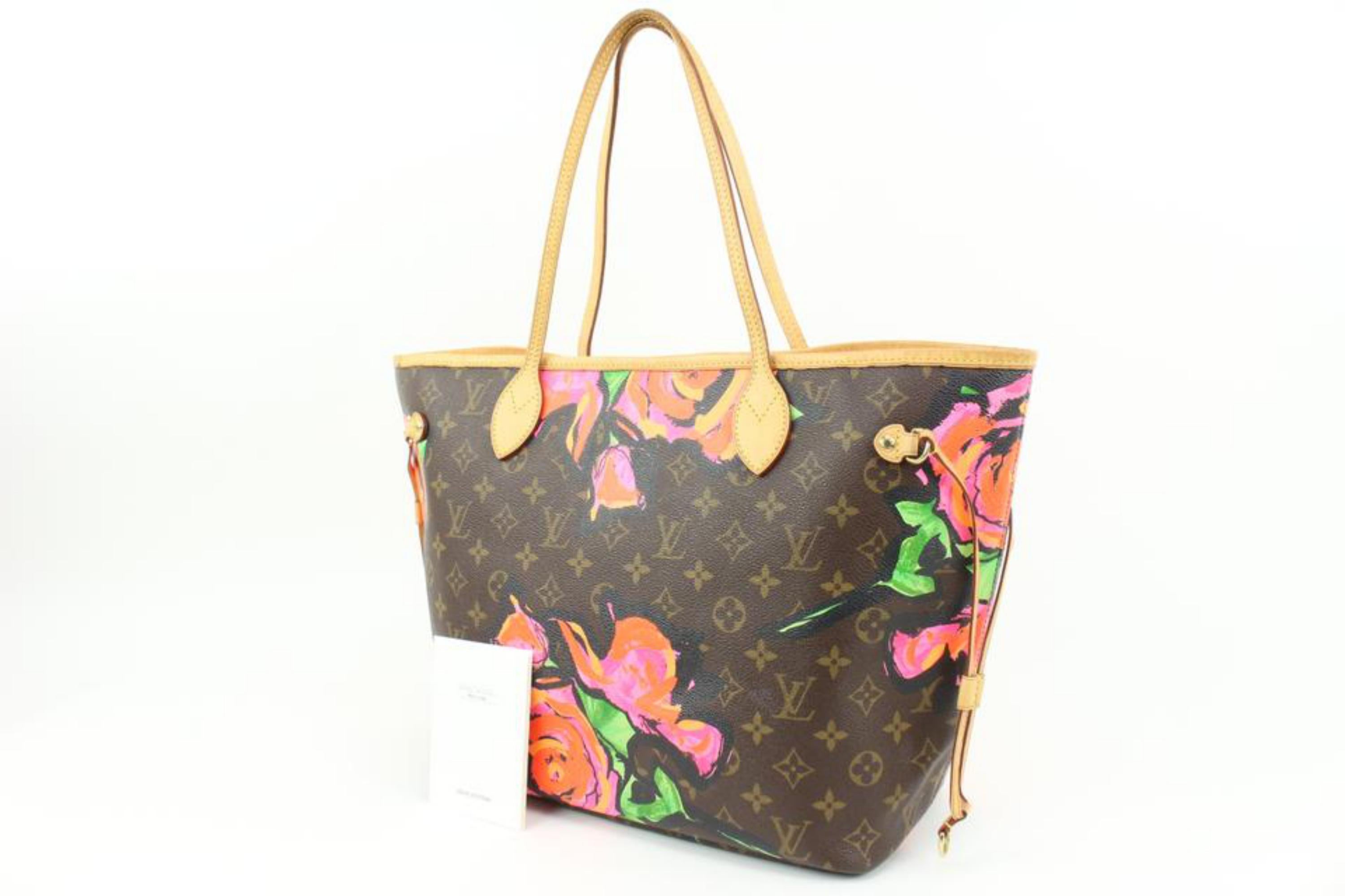 Louis Vuitton Stephen Sprouse Graffiti Monogram Roses Neverfull MM Tote 9lk310s
Date Code/Serial Number: VI0089
Made In: France
Measurements: Length:  18