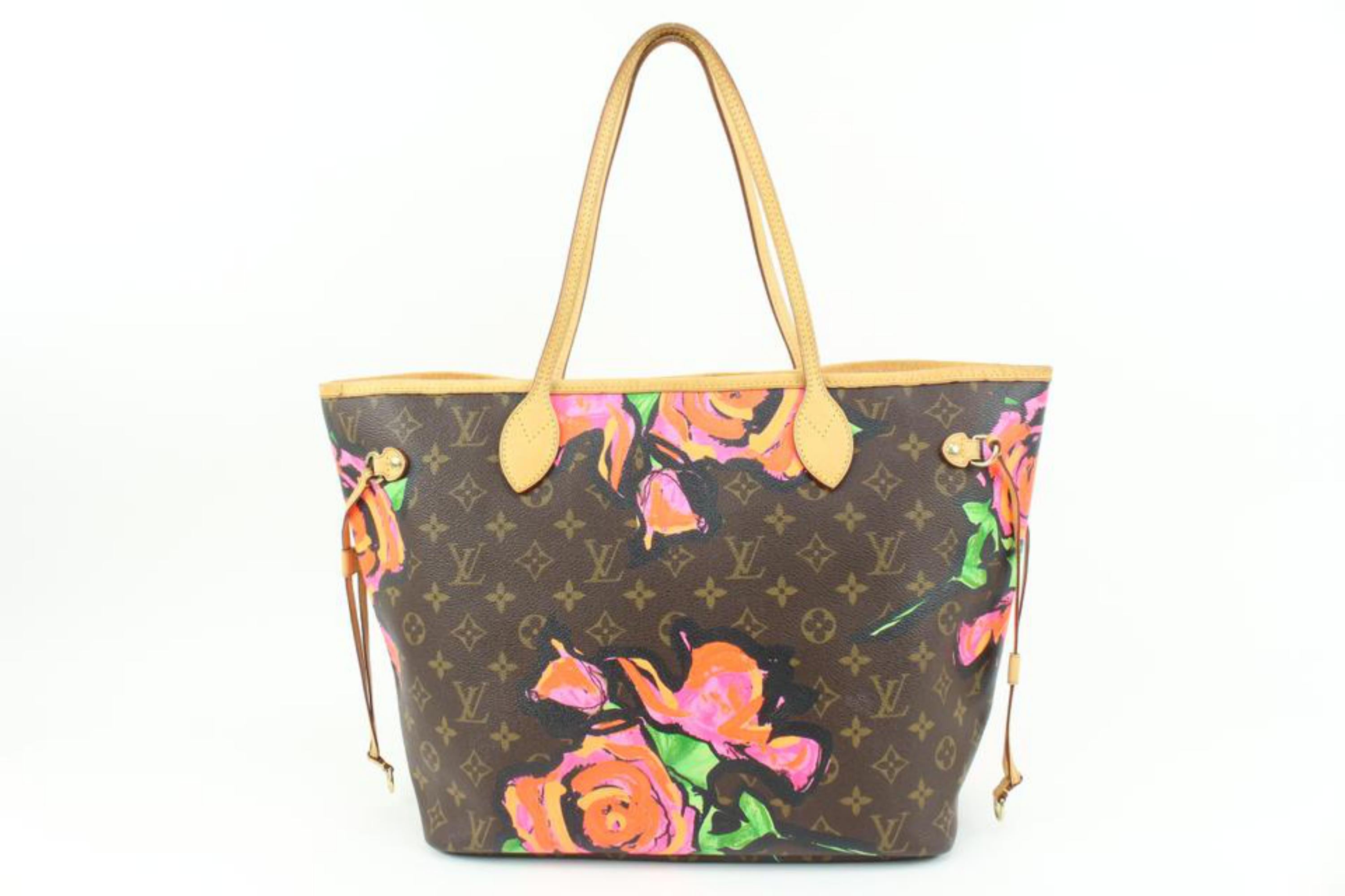 Louis Vuitton Stephen Sprouse Graffiti Monogram Roses Neverfull MM Tote 9lk310s In Good Condition In Dix hills, NY