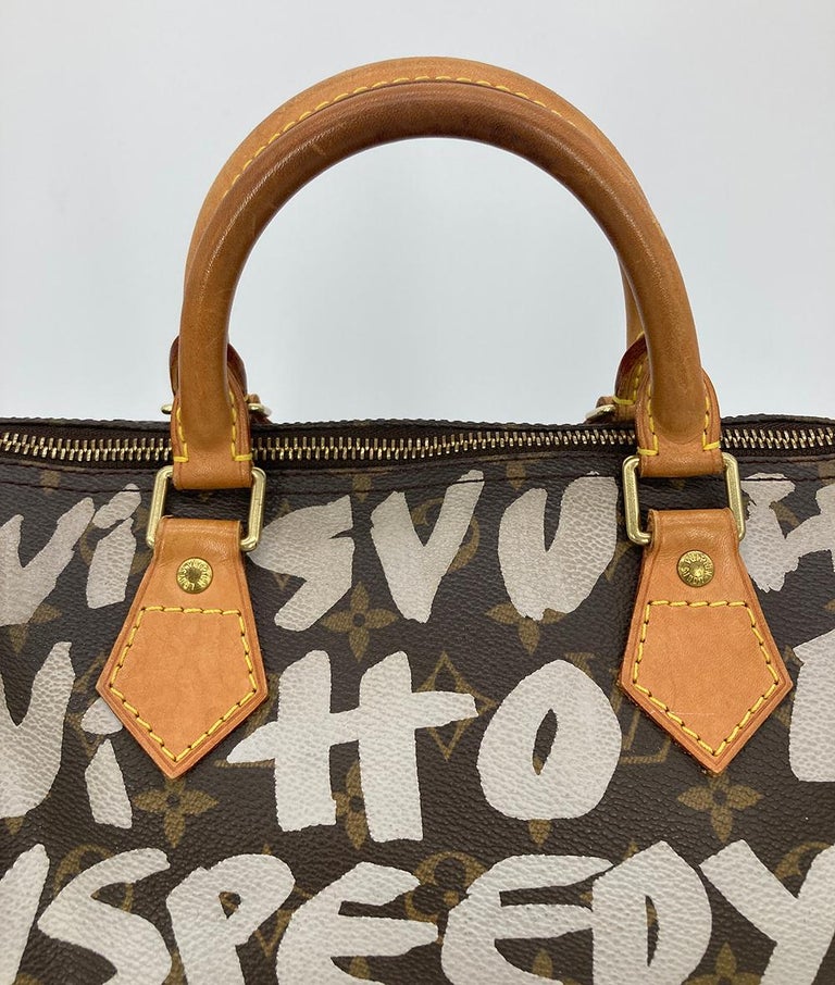 Louis Vuitton Speedy Top Handle Bag 30 Brown Graffiti Leather