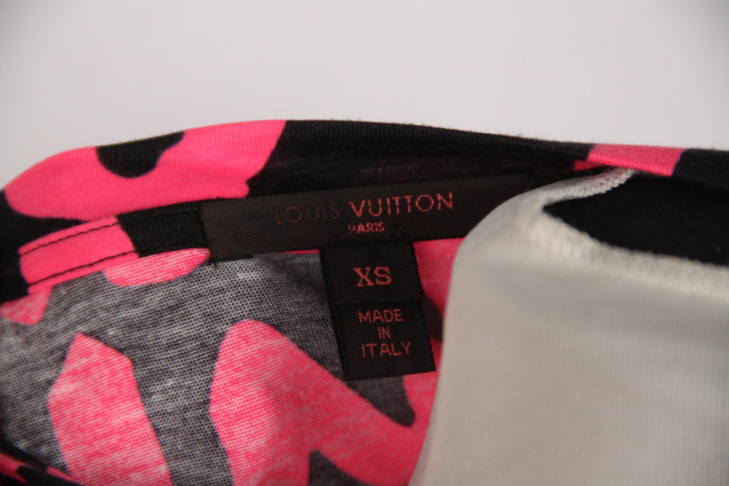 Men's  Louis Vuitton Stephen Sprouse Graffiti T-Shirt Black and Fluo Pink XS