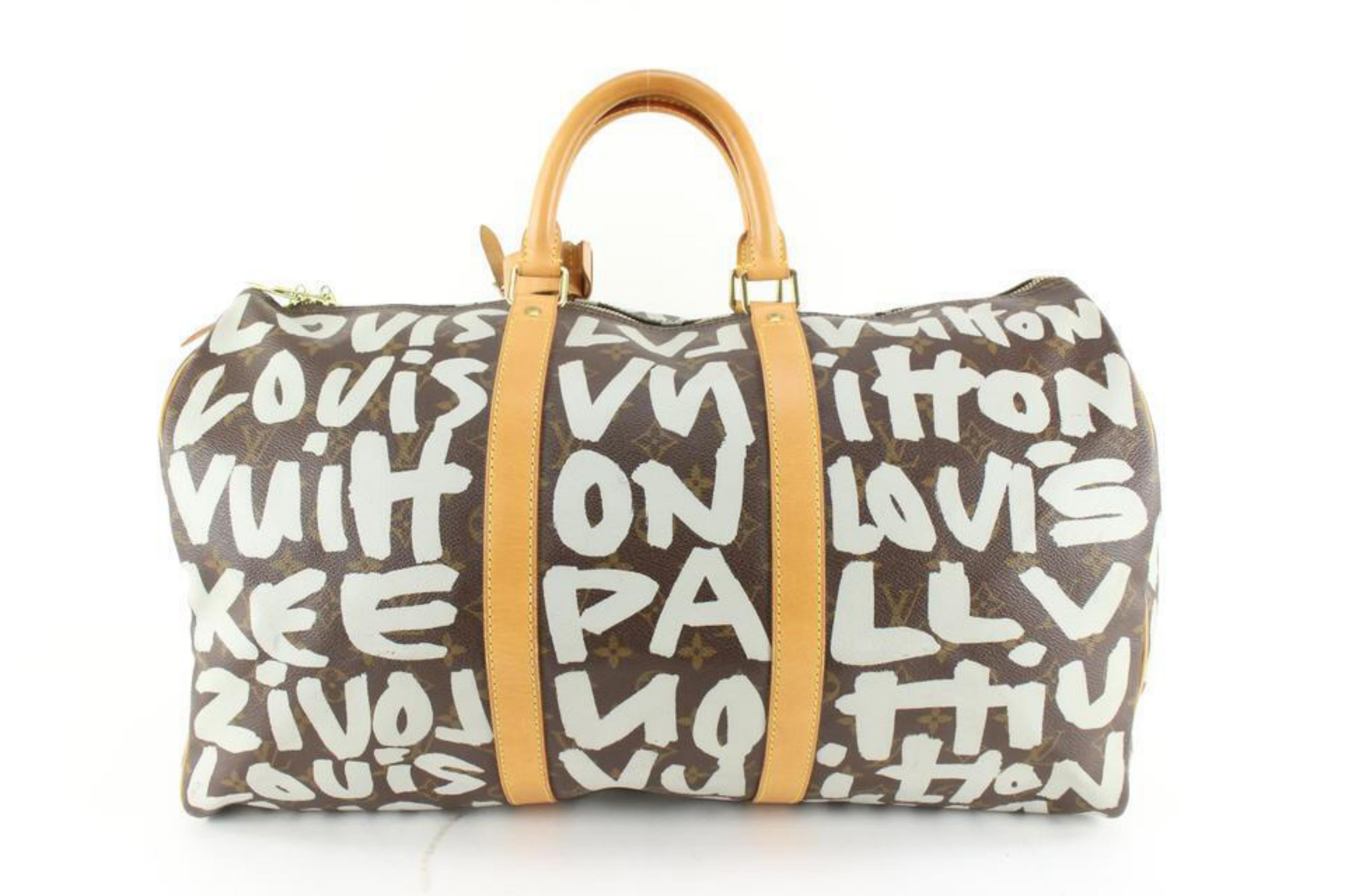 Louis Vuitton Stephen Sprouse Grey Monogram Graffiti Keepall 50 63L26a For Sale 2