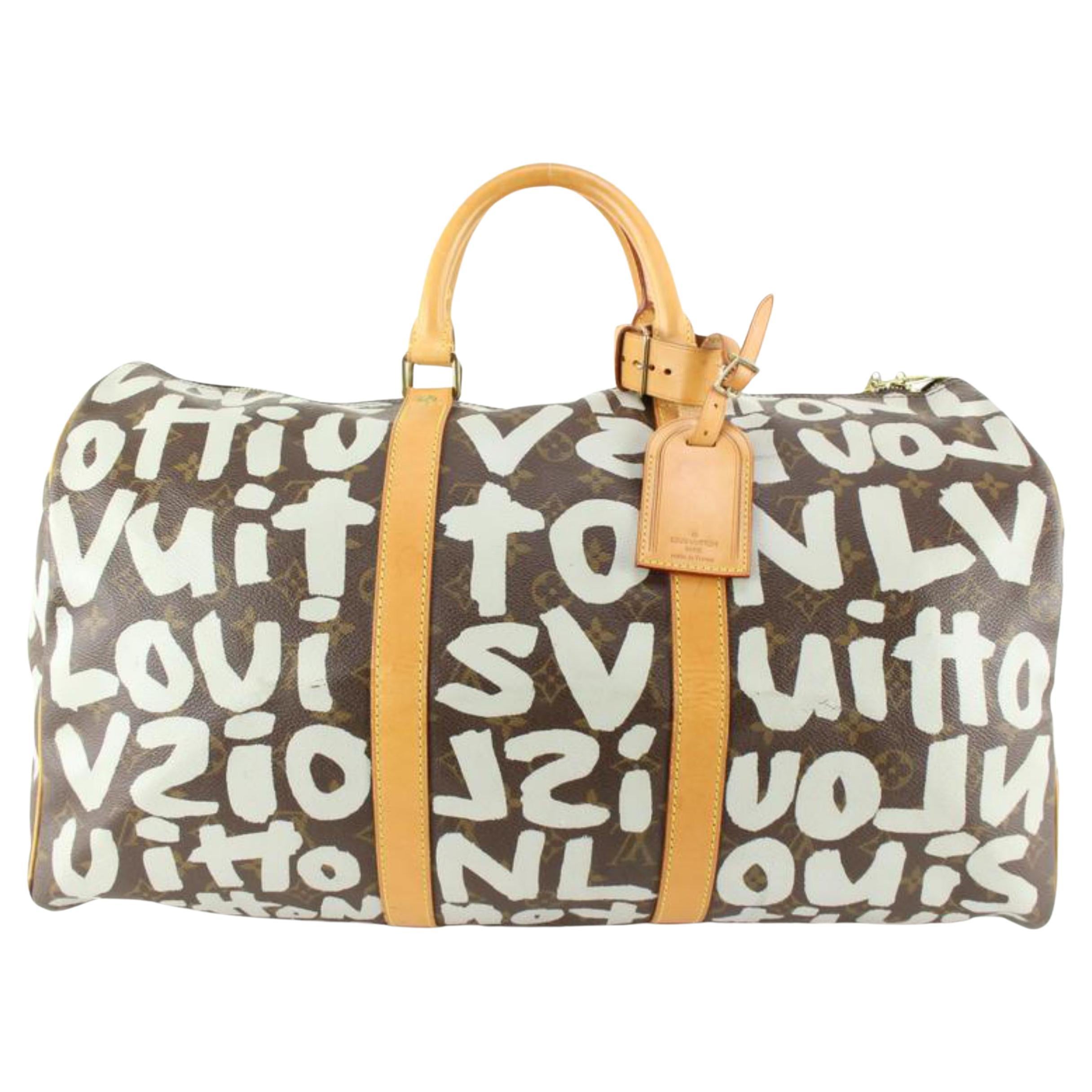 Louis Vuitton Stephen Sprouse Grey Monogram Graffiti Keepall 50 74lu718s