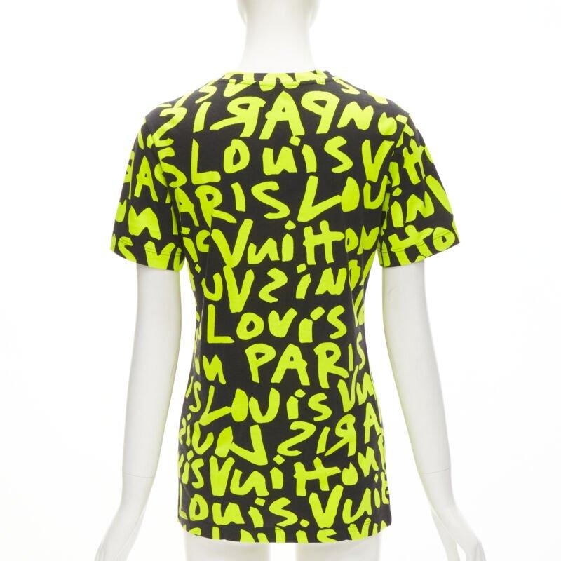 Women's LOUIS VUITTON Stephen Sprouse Iconic Graffiti black neon yellow tshirt For Sale