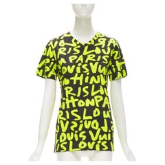 LOUIS VUITTON Stephen Sprouse Iconic Graffiti black neon yellow tshirt