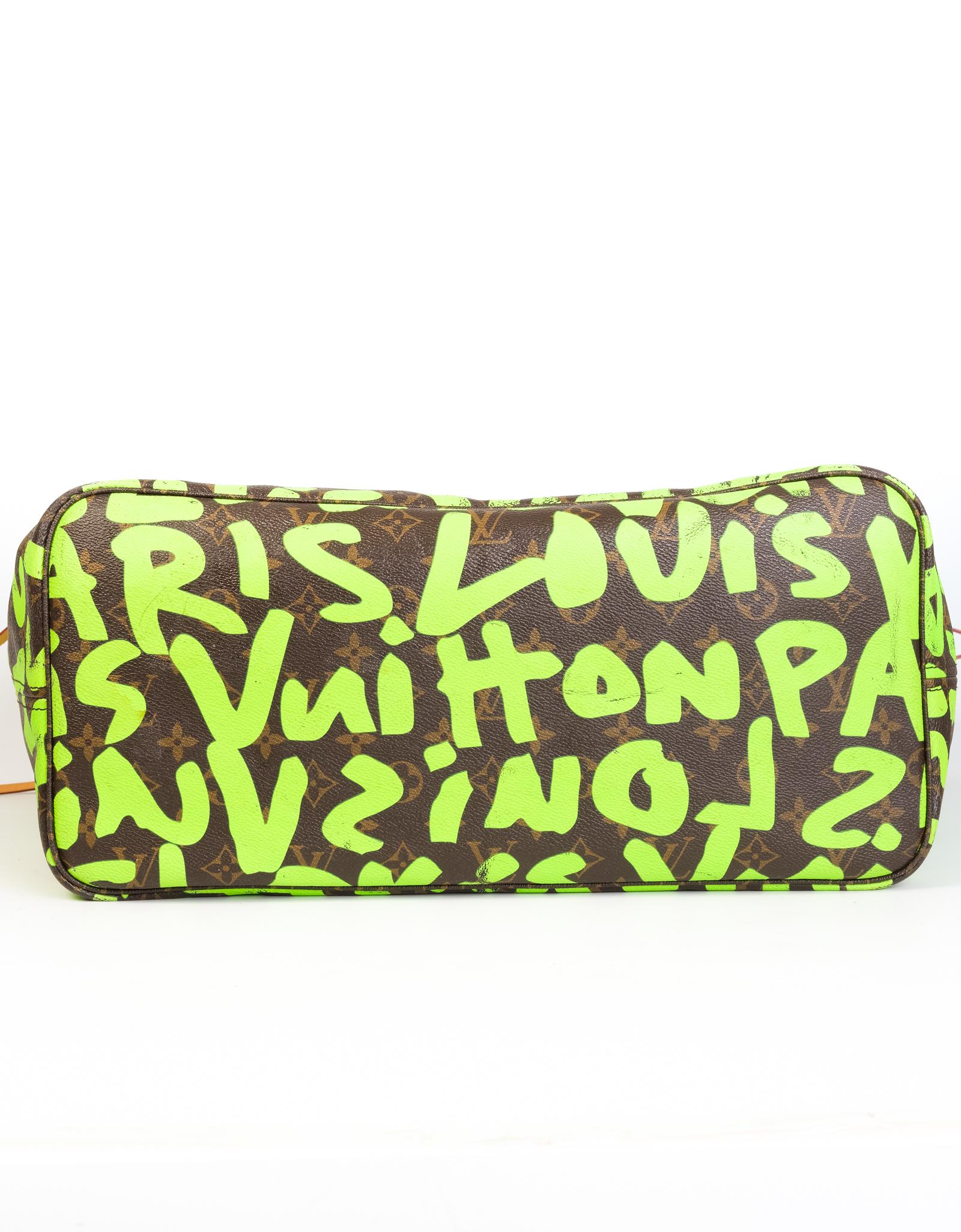 Green Louis Vuitton Stephen Sprouse Limited Edition Monogram Graffiti Newfull GM Tote 