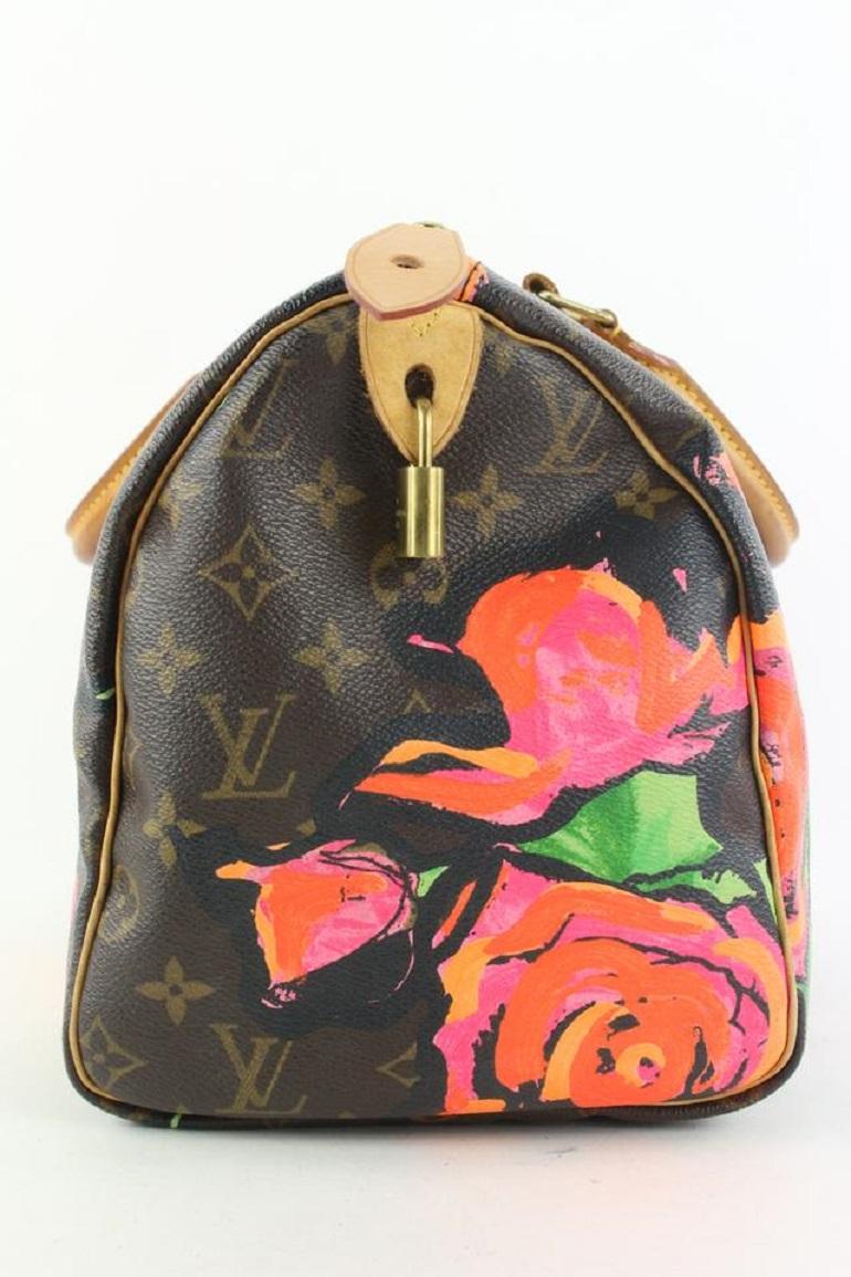 Louis Vuitton Stephen Sprouse Monogramm Graffiti Rosen Speedy 30 Tasche Blume im Angebot 4