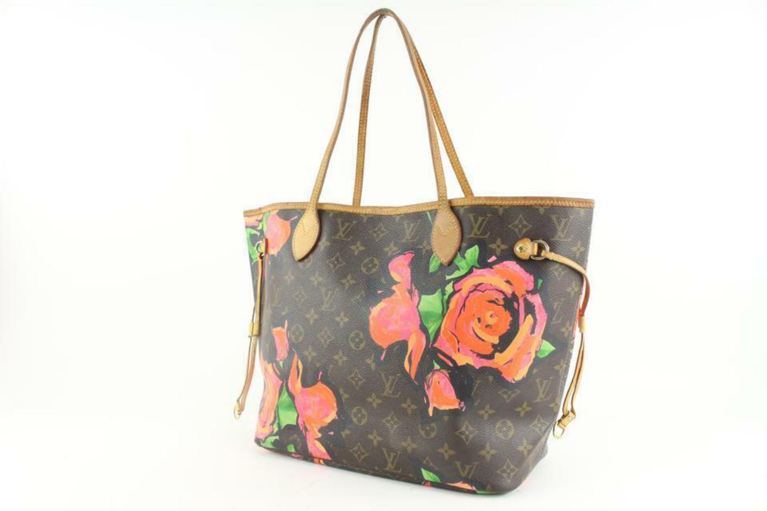 Louis Vuitton Stephen Sprouse Monogram Roses Neverfull MM Tote Bag 15LV118 For Sale 6