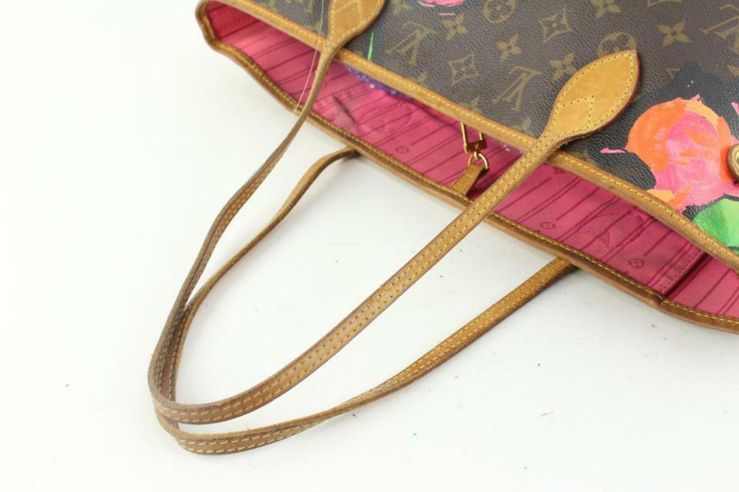 Louis Vuitton Stephen Sprouse Monogram Roses Neverfull MM Tote Bag 15LV118 For Sale 1