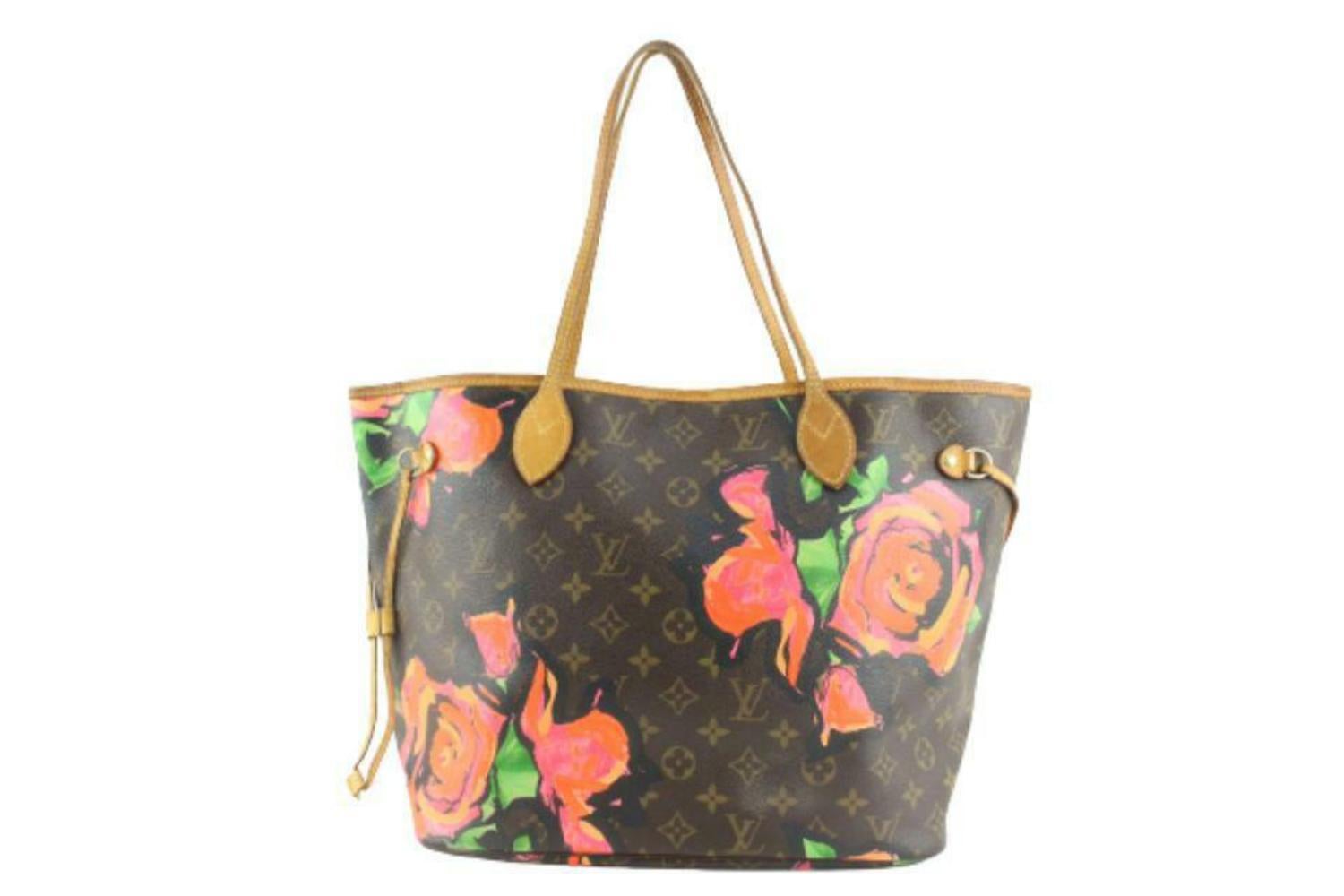 Louis Vuitton Stephen Sprouse Monogram Roses Neverfull MM Tote Bag 15LV118 For Sale 3