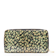 LOUIS VUITTON STEPHEN SPROUSE Monogram Vernis green leopard patent Zippy wallet