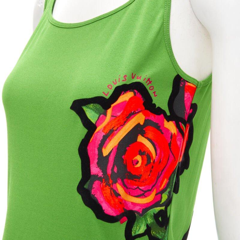 LOUIS VUITTON Stephen Sprouse Neon pink Graffiti Pop Rose green mini dress S
Reference: ANWU/A00666
Brand: Louis Vuitton
Designer: Marc Jacobs
Collection: Stephen Sprouse
Material: Feels like viscose
Color: Green, Pink
Pattern: Floral
Extra Details: