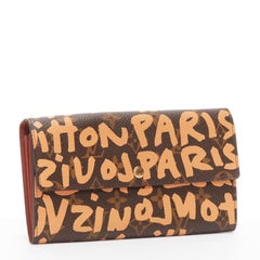 LOUIS VUITTON Stephen Sprouse orange graffiti brown monogram long wallet