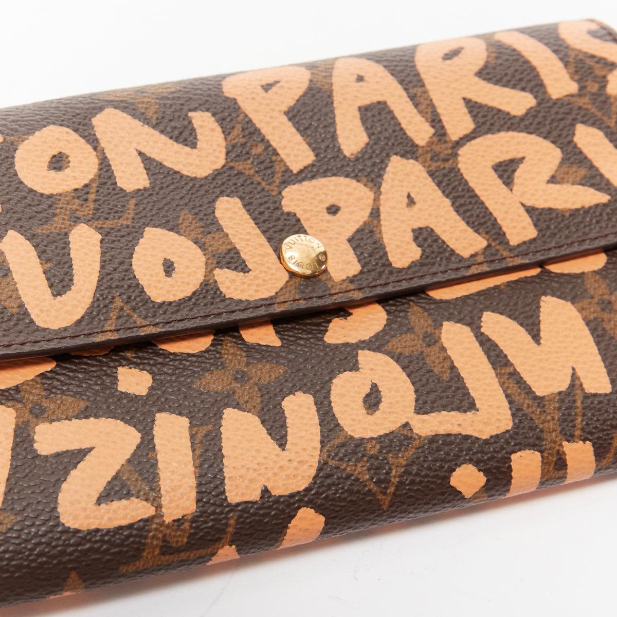 LOUIS VUITTON Stephen Sprouse orange graffiti brown monogram long wallet For Sale 1