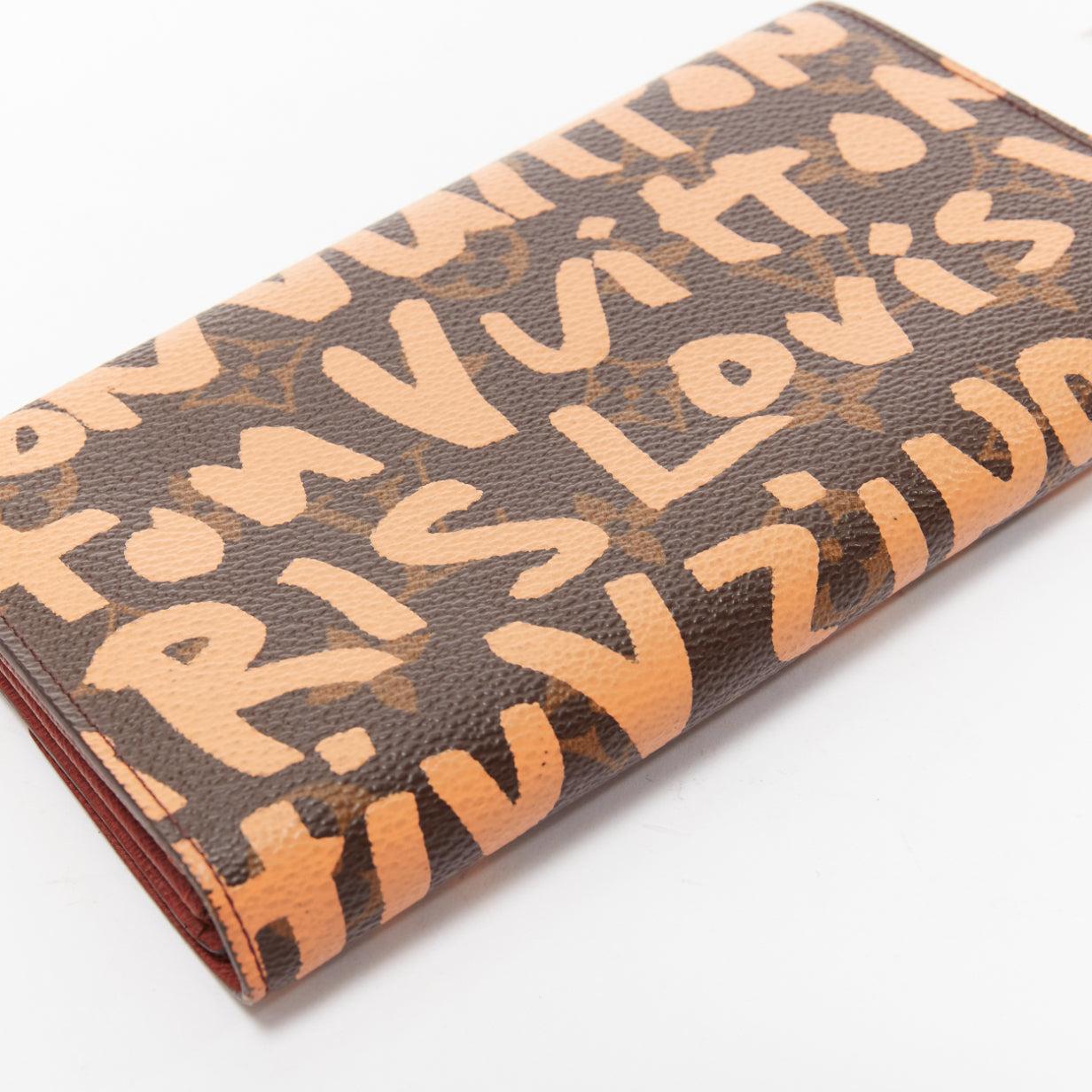 LOUIS VUITTON Stephen Sprouse orange graffiti brown monogram long wallet For Sale 2