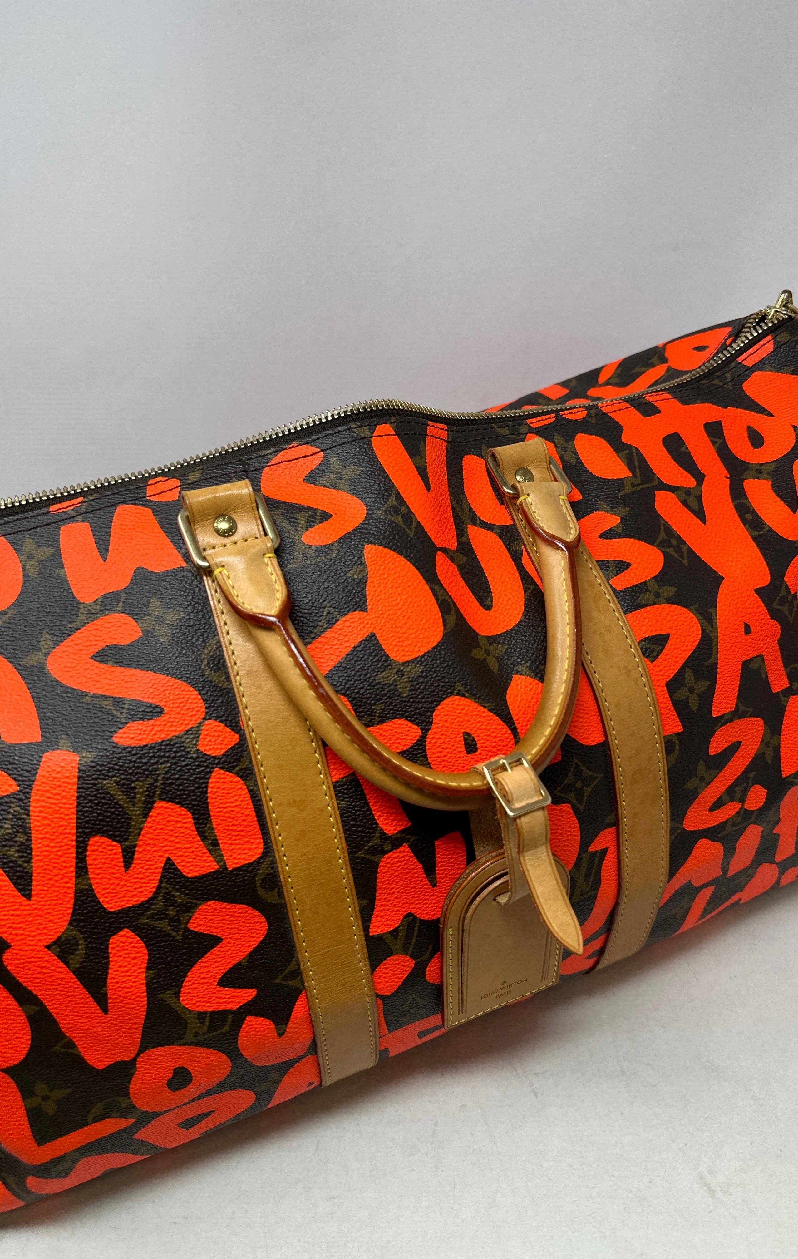 Louis Vuitton Stephen Sprouse Orange Graffiti Keepall 50 Bag  15