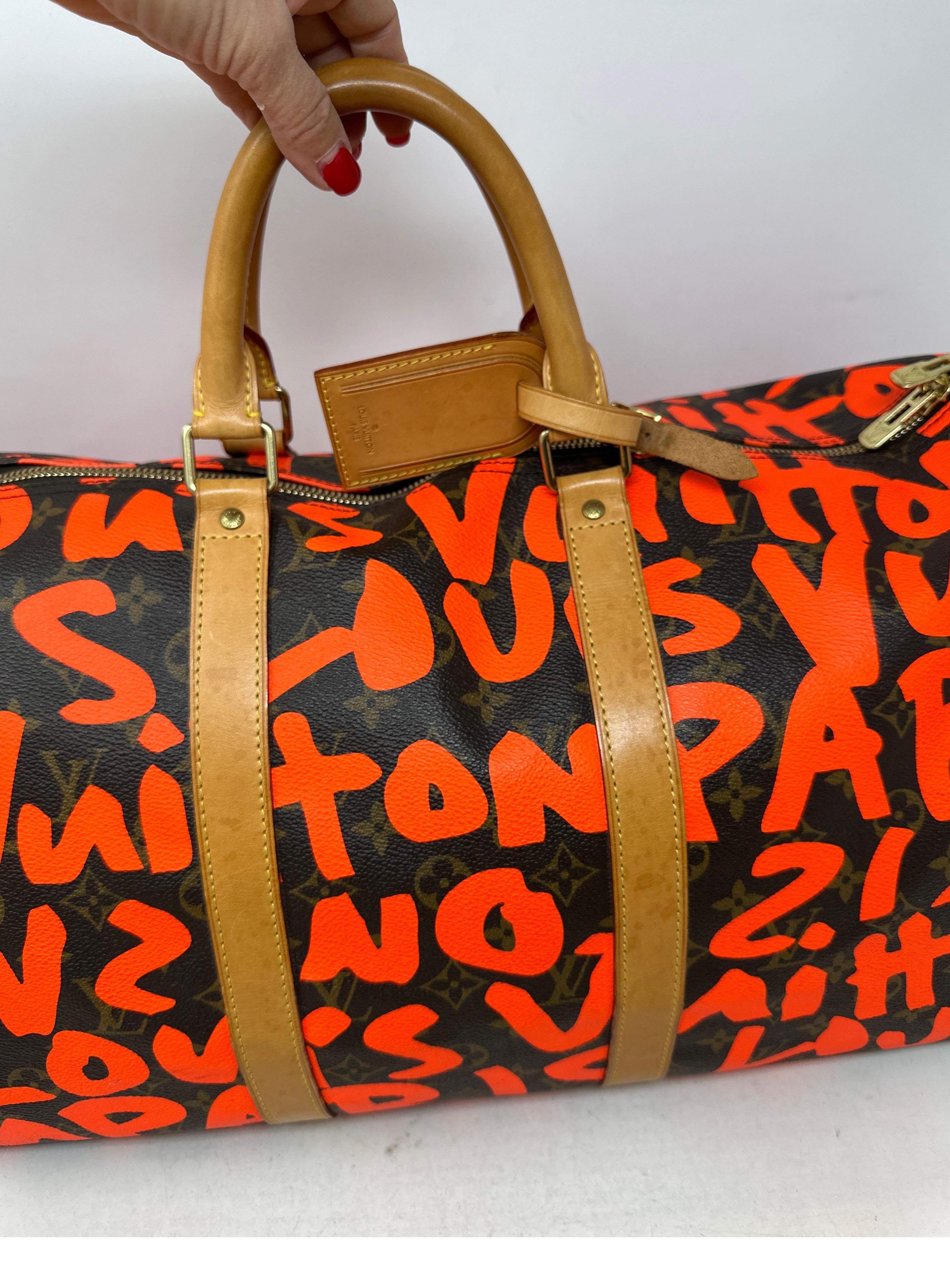 Women's or Men's Louis Vuitton Stephen Sprouse Orange Graffiti Keepall 50 Bag 