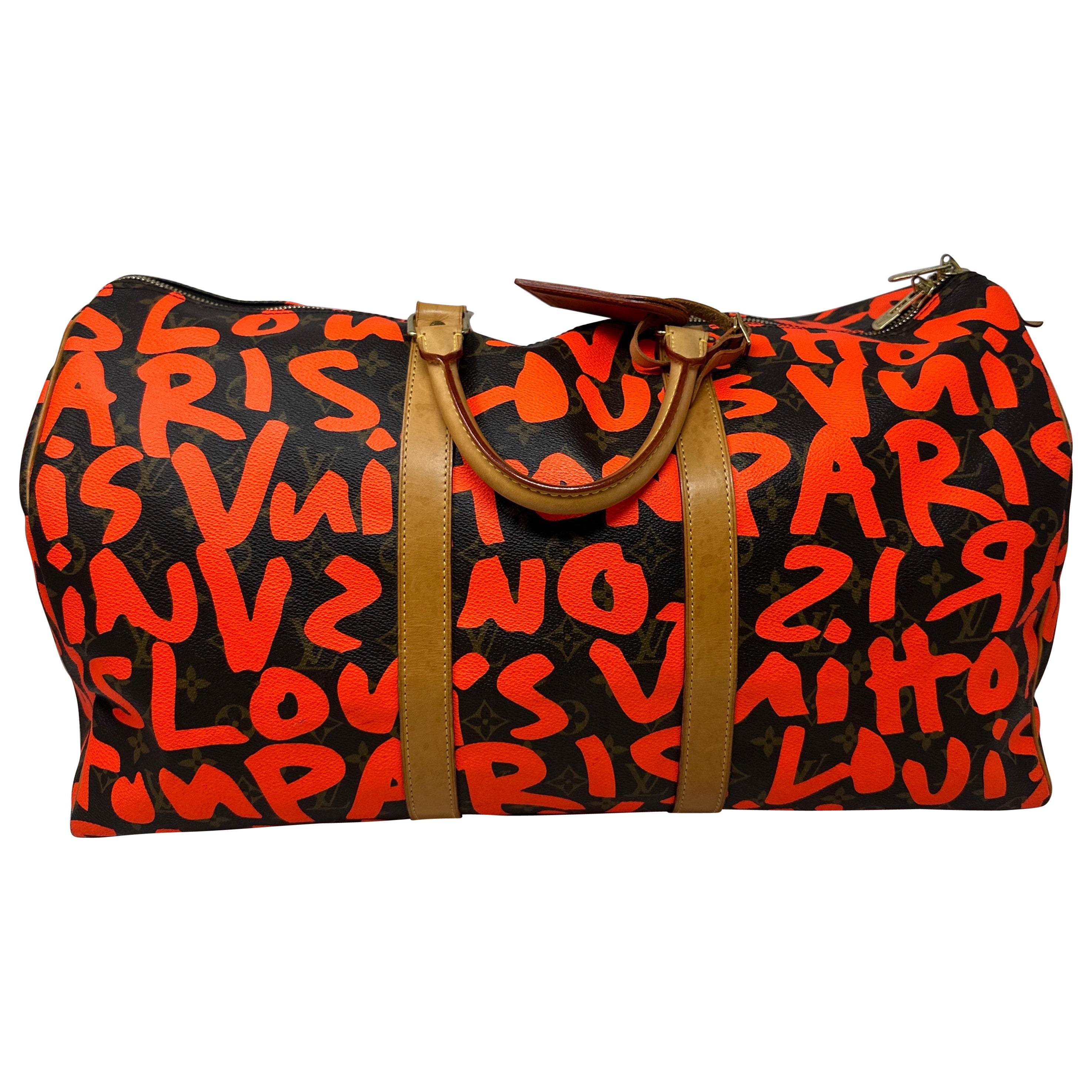 Louis Vuitton Stephen Sprouse Orange Graffiti Keepall 50 Bag