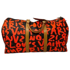 Louis Vuitton Stephen Sprouse Orange Graffiti Keepall 50 Bag