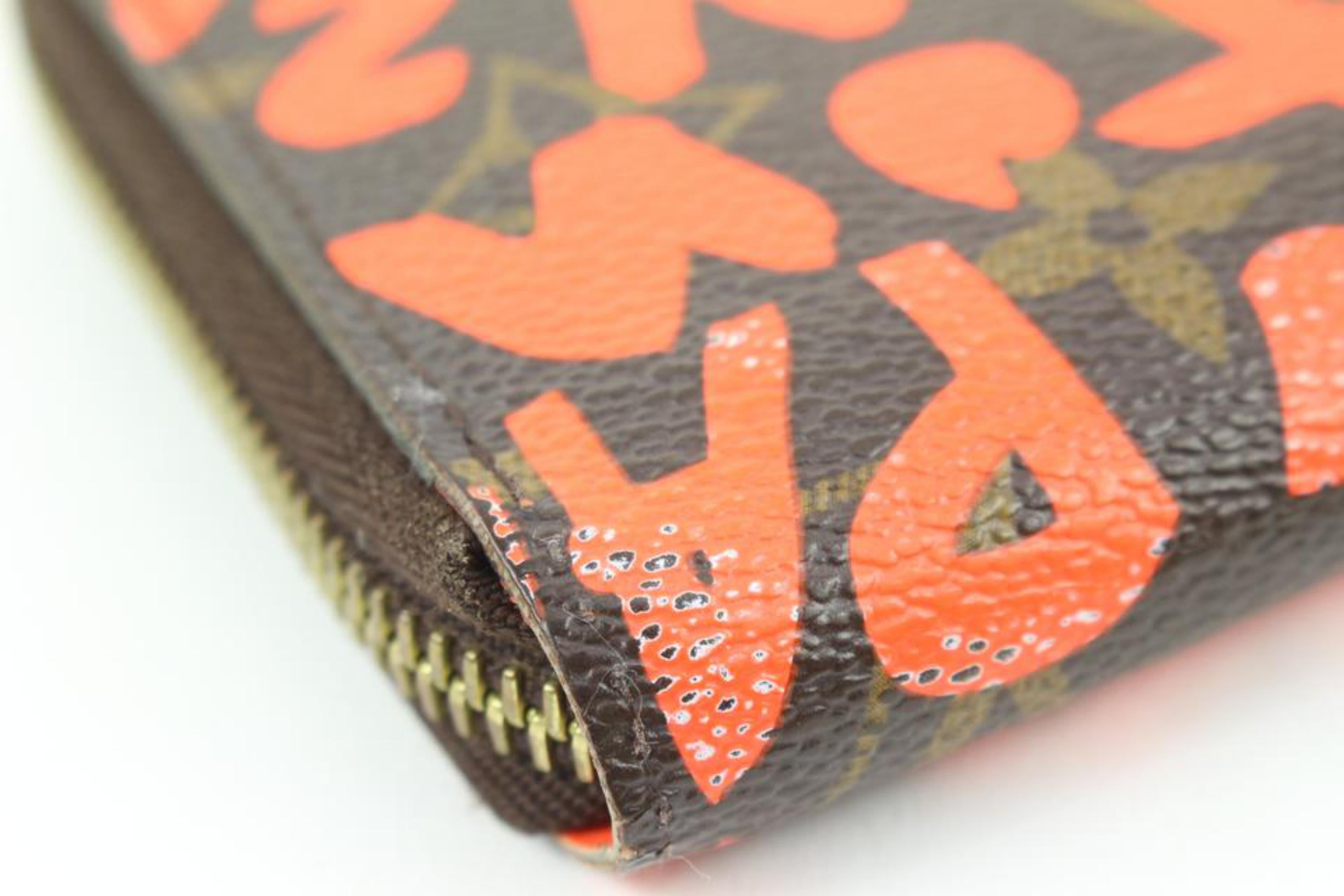 Louis Vuitton Stephen Sprouse Orange Graffiti Zippy Wallet Long Zip Around 118lv In Good Condition For Sale In Dix hills, NY