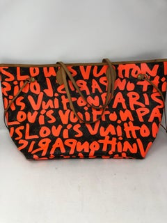 Louis Vuitton Orange Monogram Graffiti Neverfull GM