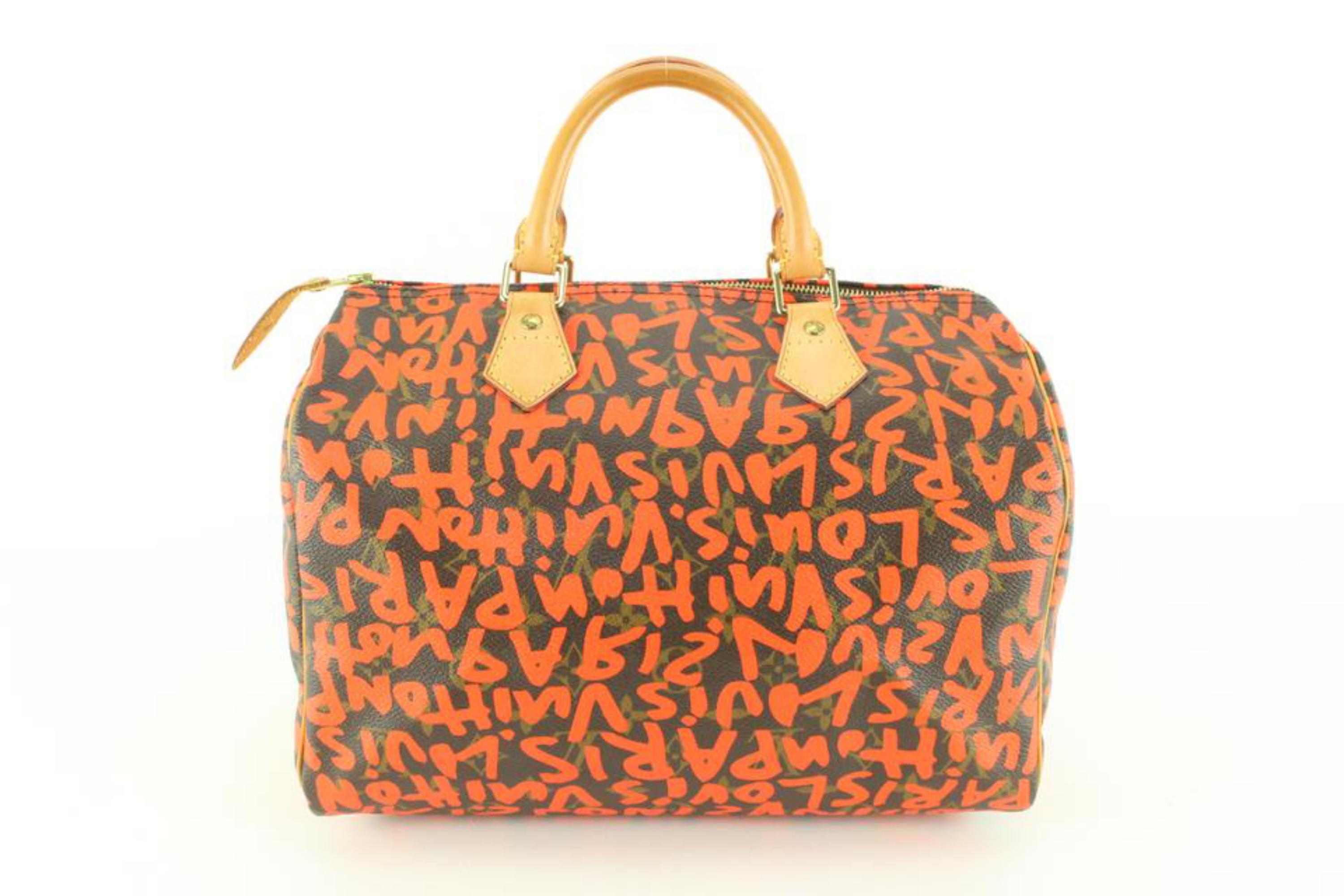 Women's Louis Vuitton Stephen Sprouse Orange Monogram Graffiti Speedy 30 97lu729s