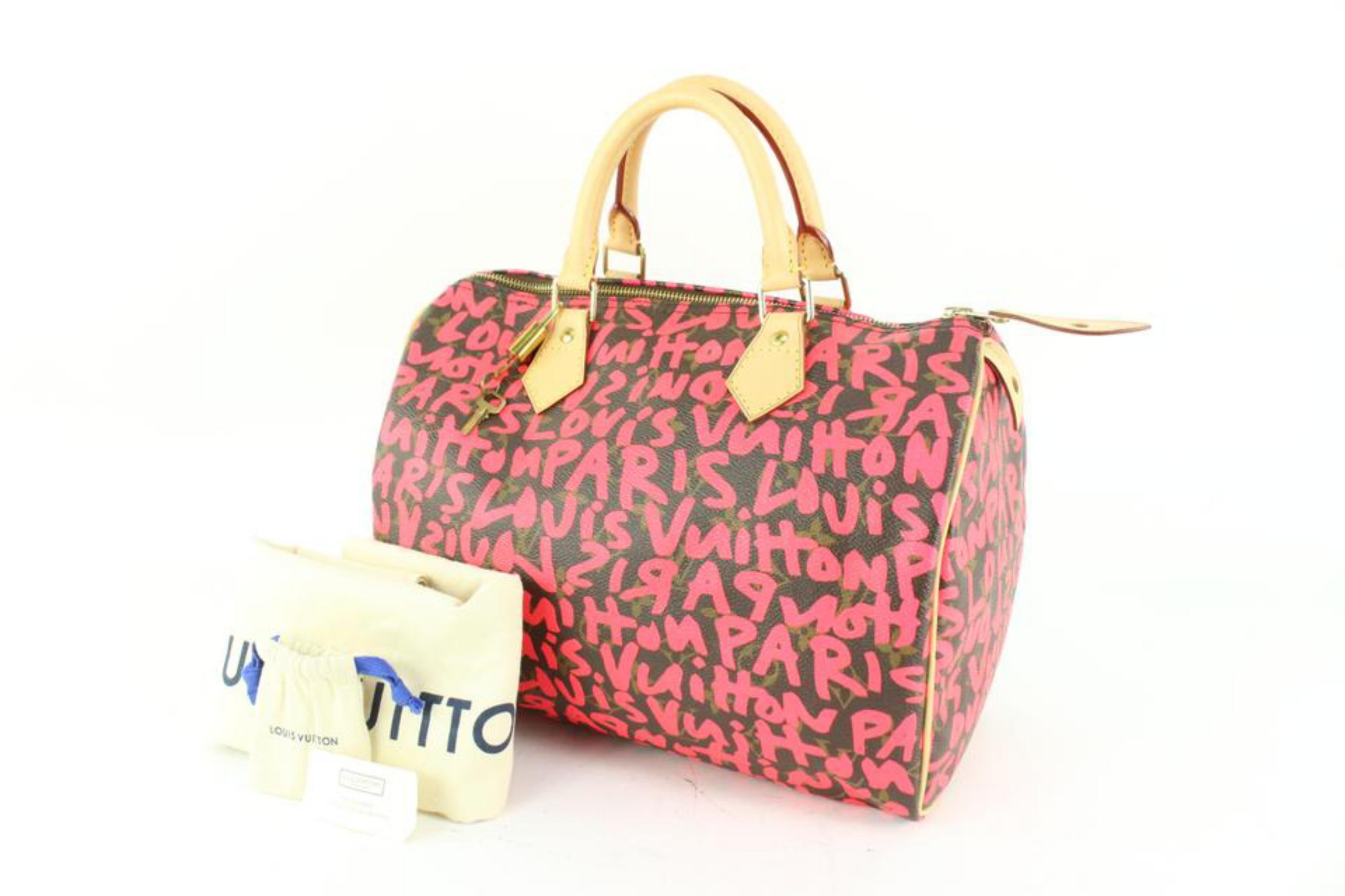 Louis Vuitton Stephen Sprouse Pink Fuchsia Monogram Graffiti Speedy 30 65lz63s 8