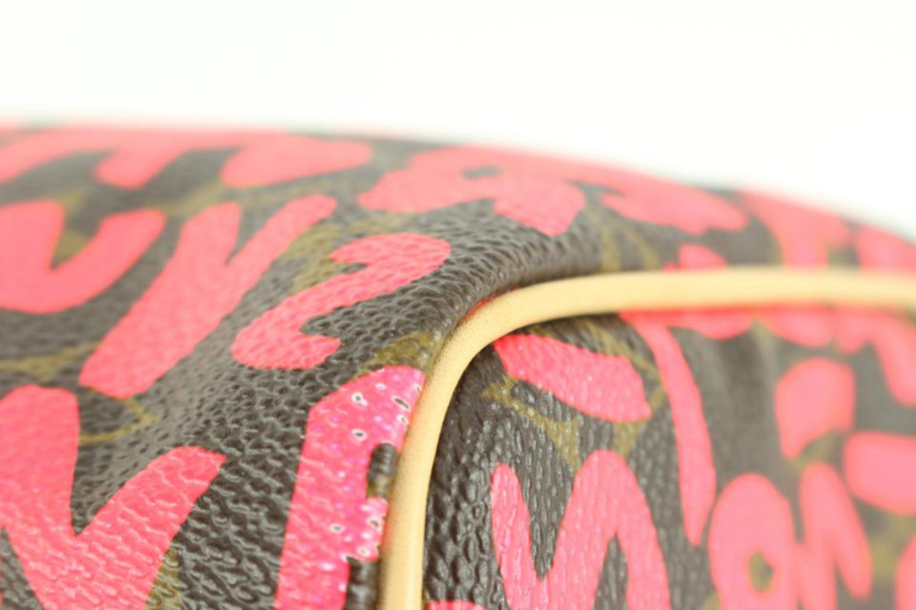 Louis Vuitton Stephen Sprouse Pink Fuchsia Monogram Graffiti Speedy 30 65lz63s In Excellent Condition In Dix hills, NY