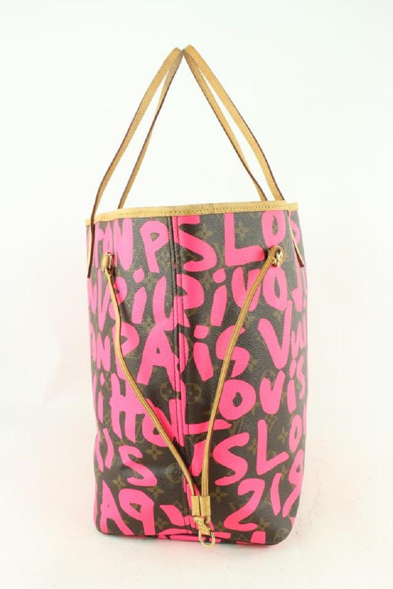 Louis Vuitton Stephen Sprouse Pink Graffiti Monogram Neverfull GM Tote Bag 4