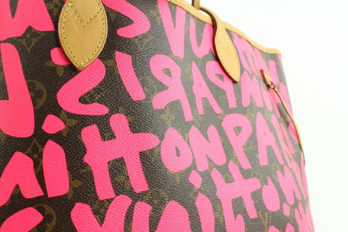 Louis Vuitton Stephen Sprouse Pink Graffiti Monogram Neverfull GM Tote Bag 5