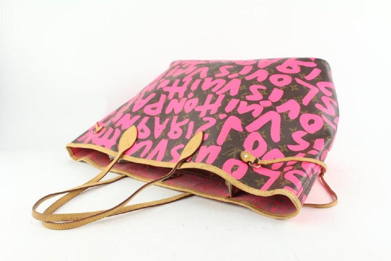 Louis Vuitton Stephen Sprouse Pink Monogram Graffiti Coated Canvas Neverfull GM Gold Hardware, 2009 (Very Good), Brown/Pink Womens Handbag