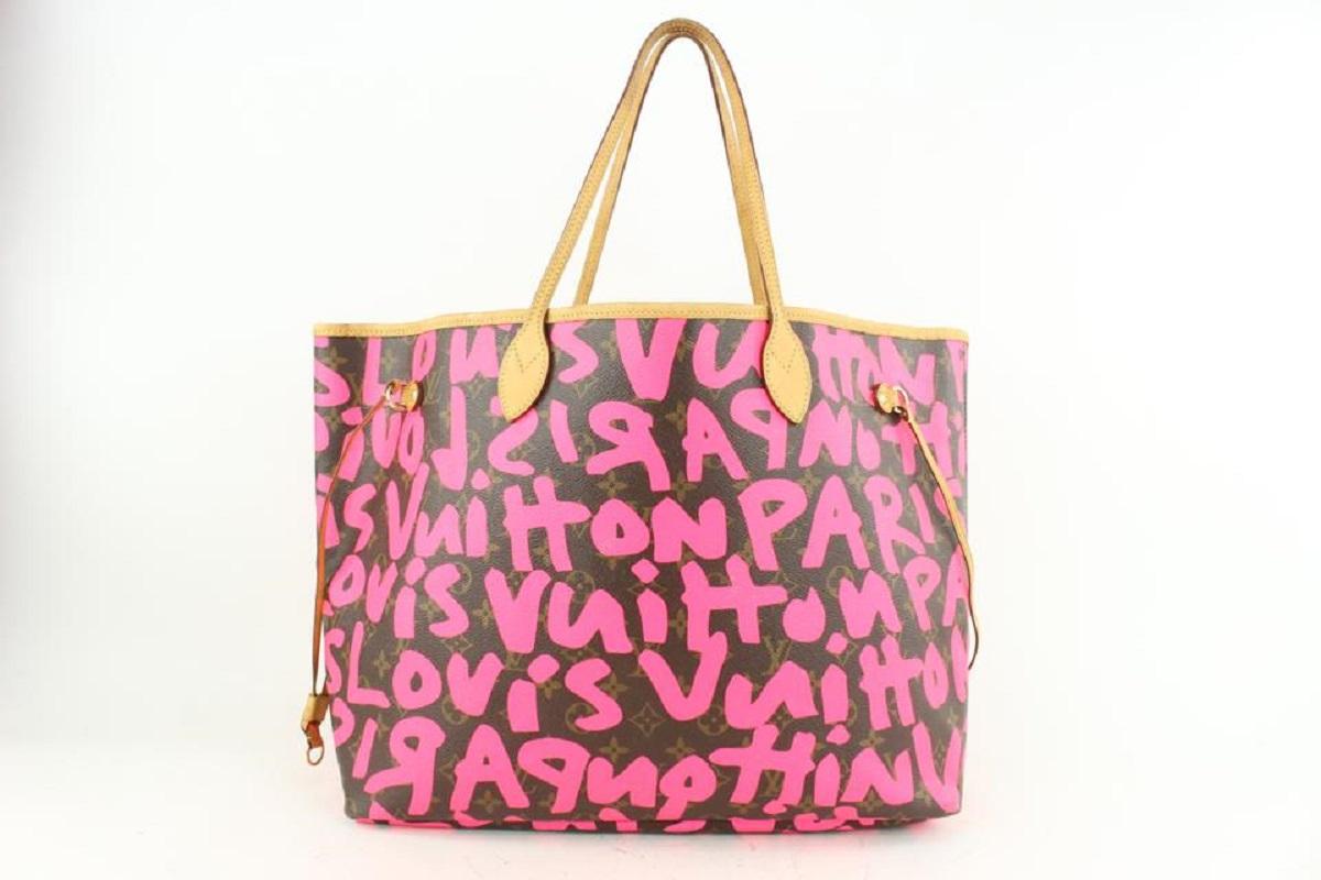 Louis Vuitton Stephen Sprouse Pink Graffiti Monogram Neverfull GM Tote Bag 3