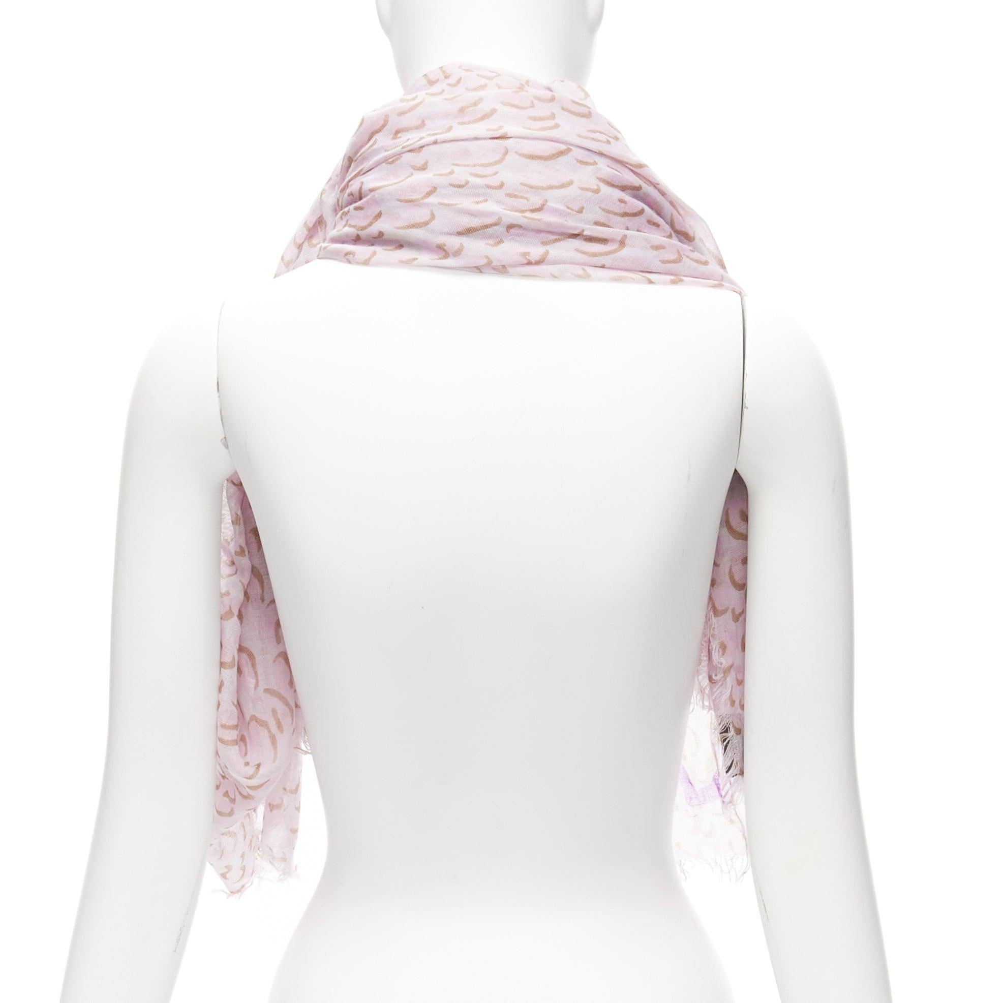 LOUIS VUITTON Stephen Sprouse pink leopard Graffiti cashmere silk scarf 1