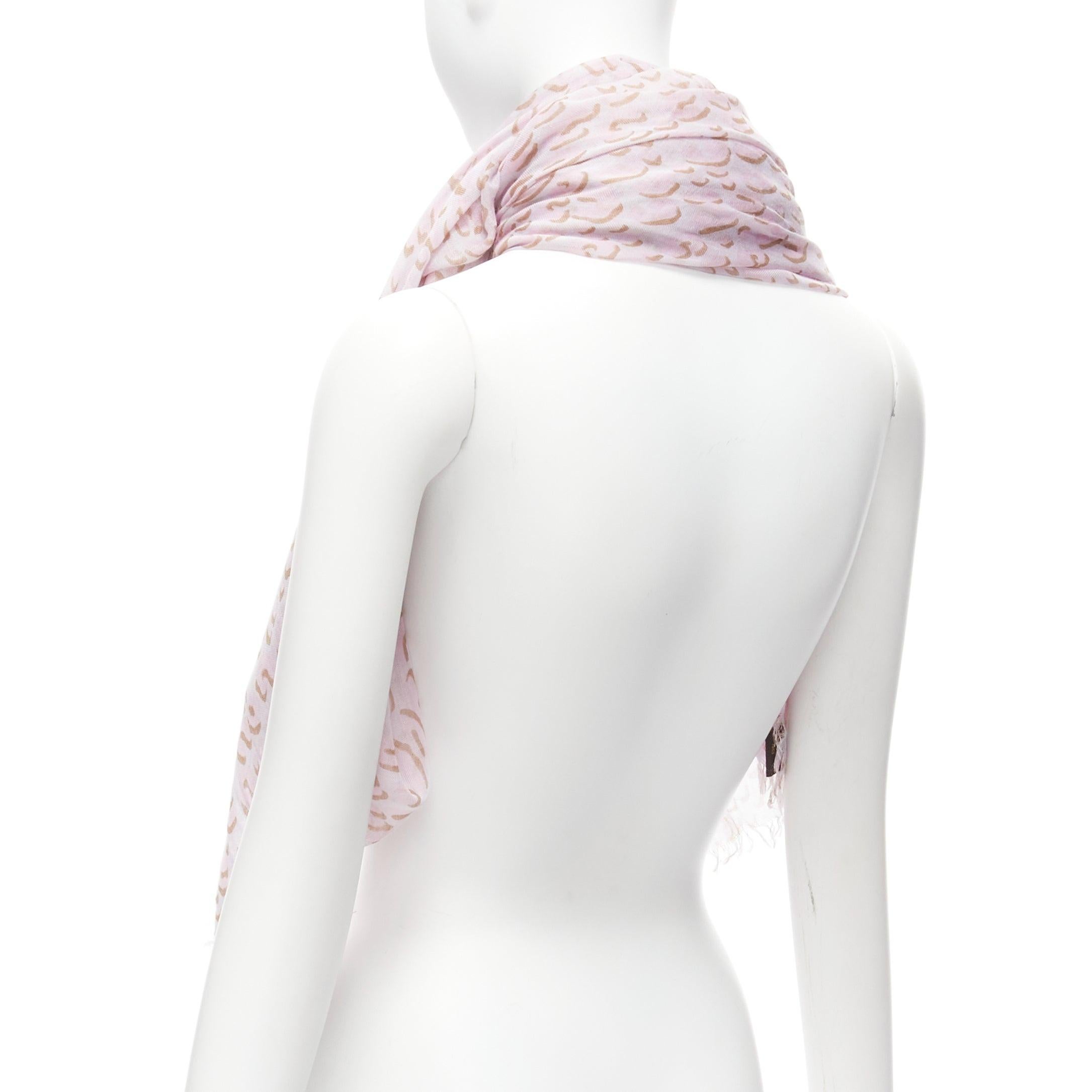 LOUIS VUITTON Stephen Sprouse pink leopard Graffiti cashmere silk scarf 2