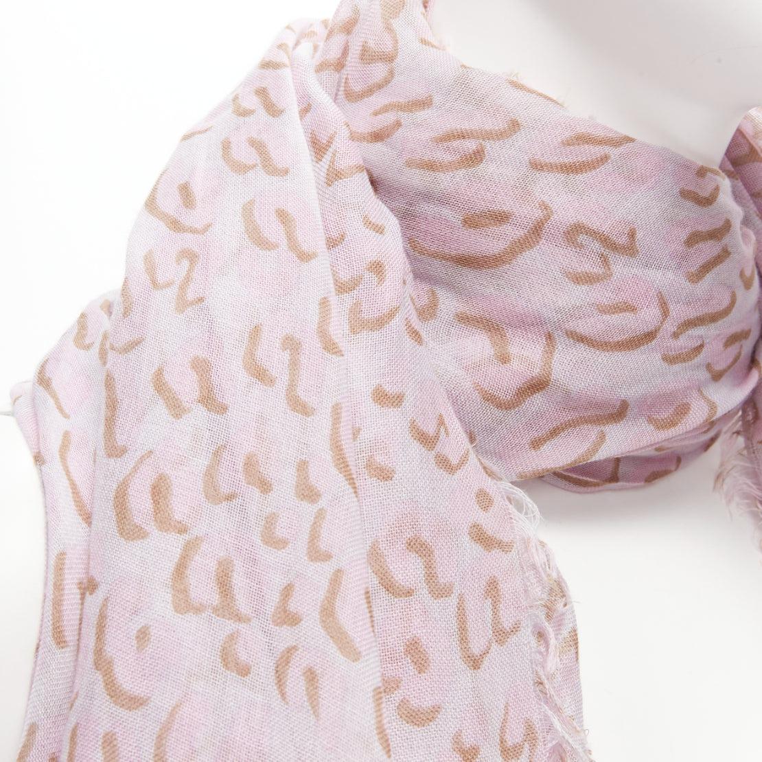 LOUIS VUITTON Stephen Sprouse pink leopard Graffiti cashmere silk scarf 3