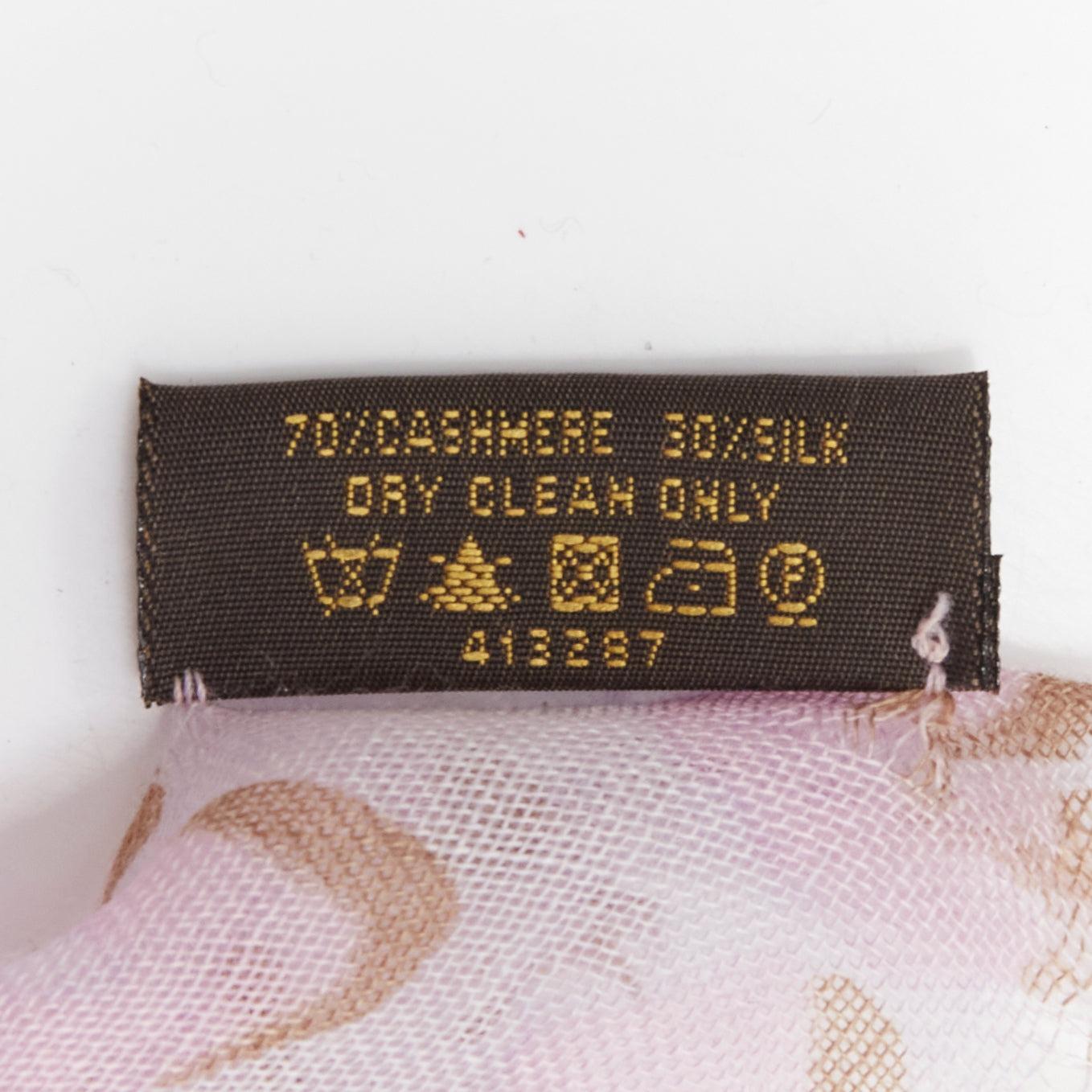 LOUIS VUITTON Stephen Sprouse pink leopard Graffiti cashmere silk scarf 4