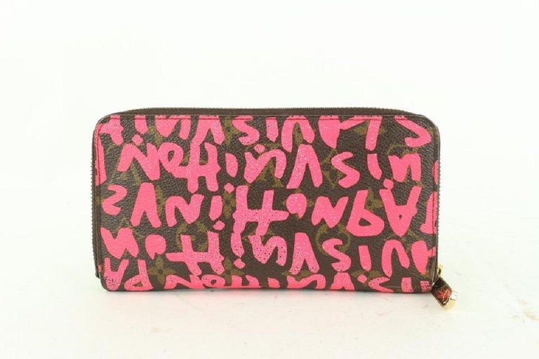 Louis Vuitton Stephen Sprouse Pink Monogram Graffiti Zippy Wallet Long Zip For Sale 2
