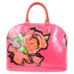 Louis Vuitton Stephen Sprouse Pink Rose Pop Roses Alma MM Vernis 4lk412s