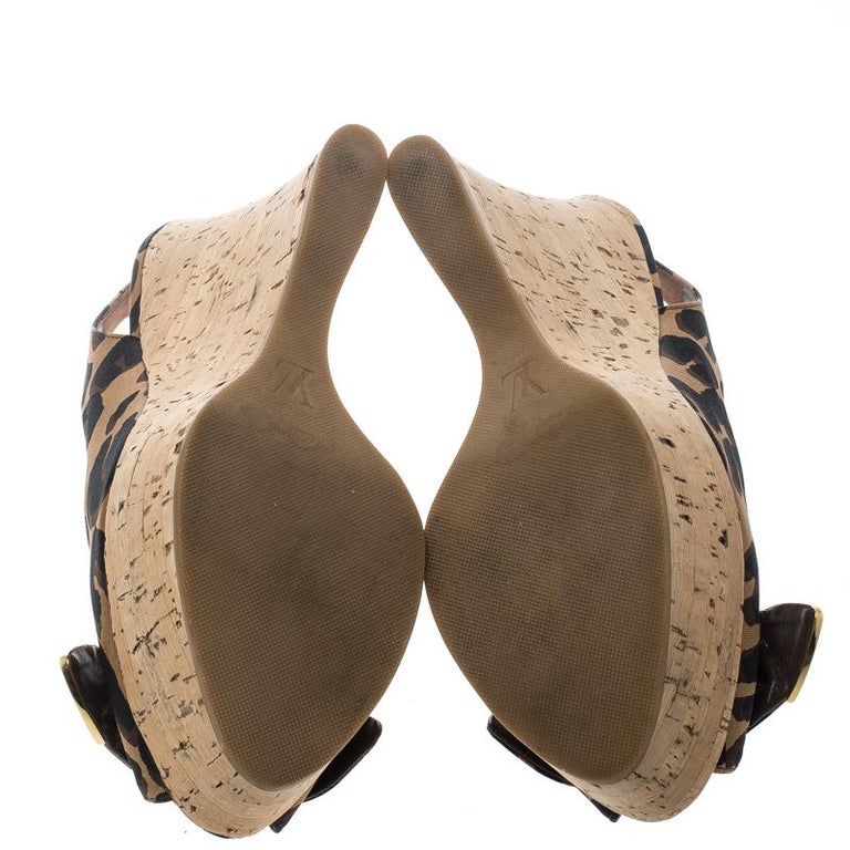 Louis Vuitton Stephen Sprouse Savanna Platform Slingback Wedge Sandals ...