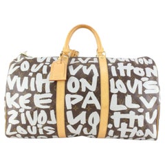 Louis Vuitton Stephen Sprouse Silver Graffiti Keepall 50 21lk82s