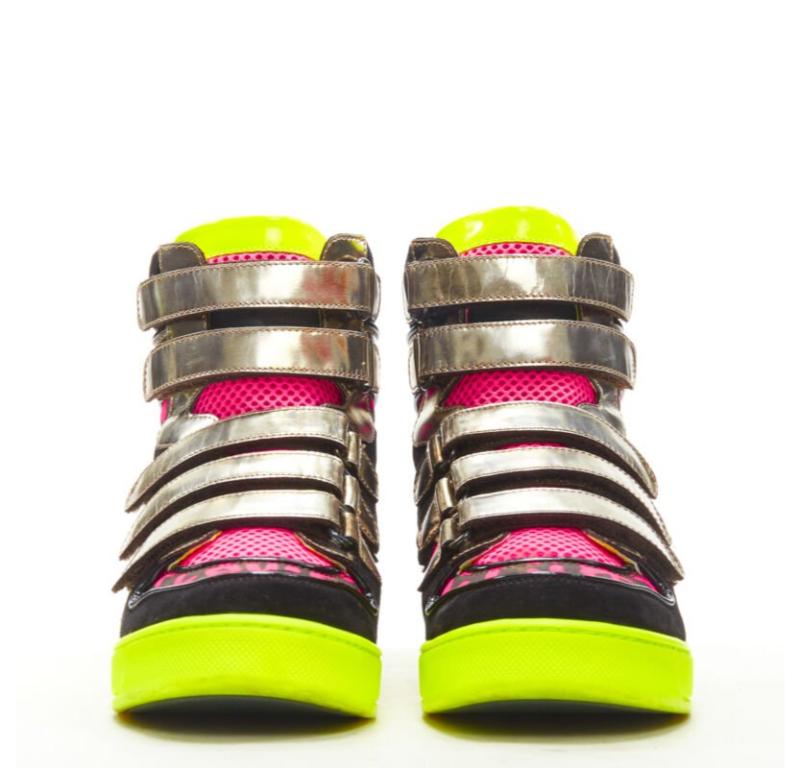 Brown LOUIS VUITTON Stephen Sprouse silver pink Graffiti monogram hi top sneaker EU36 For Sale