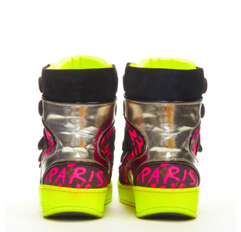 Women's LOUIS VUITTON Stephen Sprouse silver pink Graffiti monogram hi top sneaker EU36 For Sale